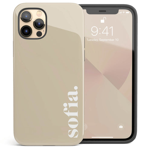 Elegant Solid Custom Serif Name iPhone Case